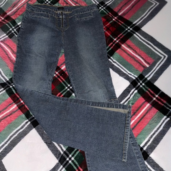 (Vintage) Heart Moon Star Split Hem Flare Jeans, Sz. 10 - Picture 2 of 16